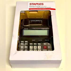 Brand New in Box STAPLES 12 Digit Display Desktop Printing Calculator